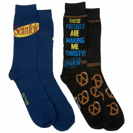 Seinfeld Pretzels Make Me Thirsty 2-Pair Pack of Casual Crew Socks